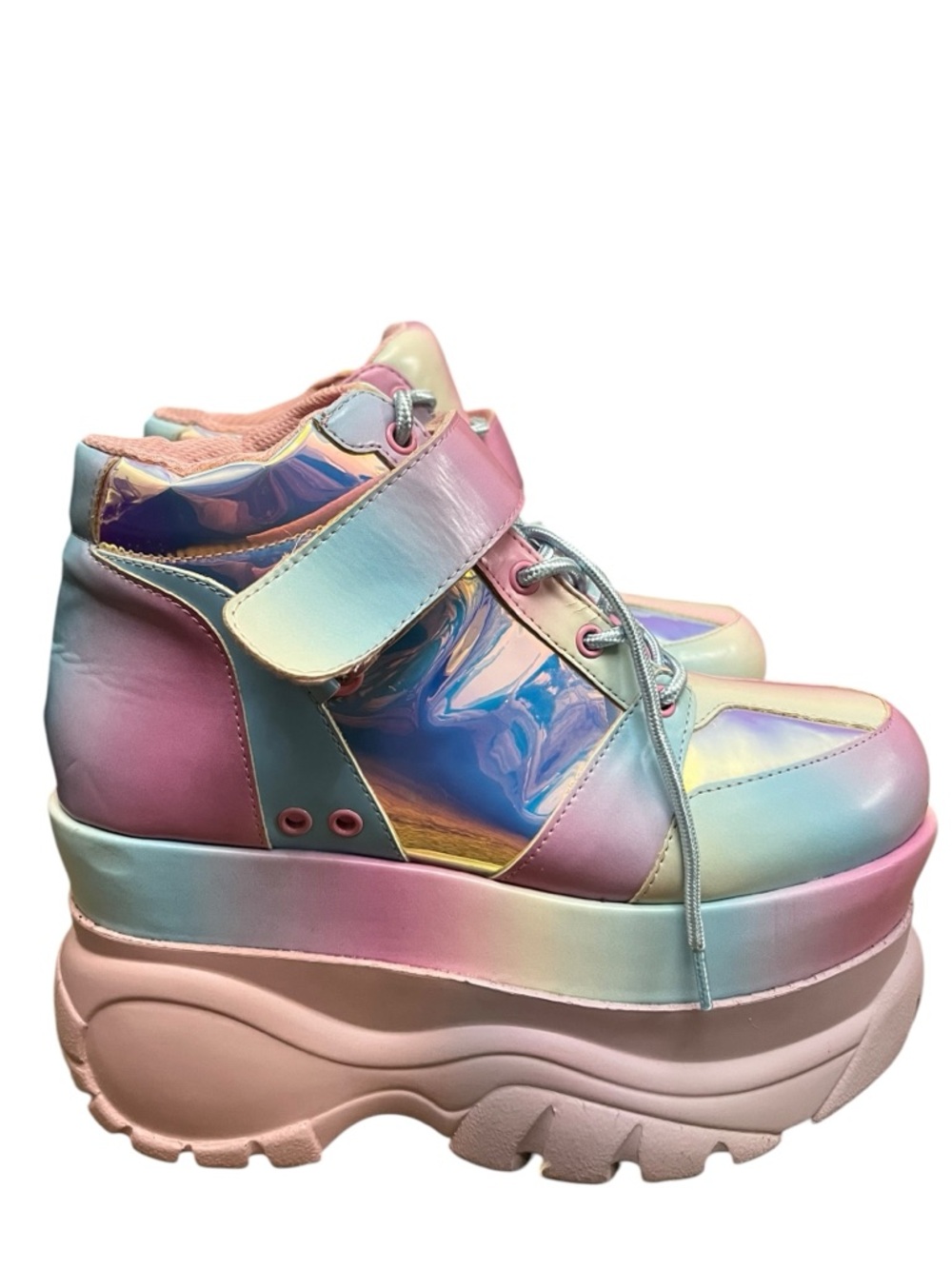Sugar Thrillz  Doll Kill Pastel Holographic Platform Sneakers